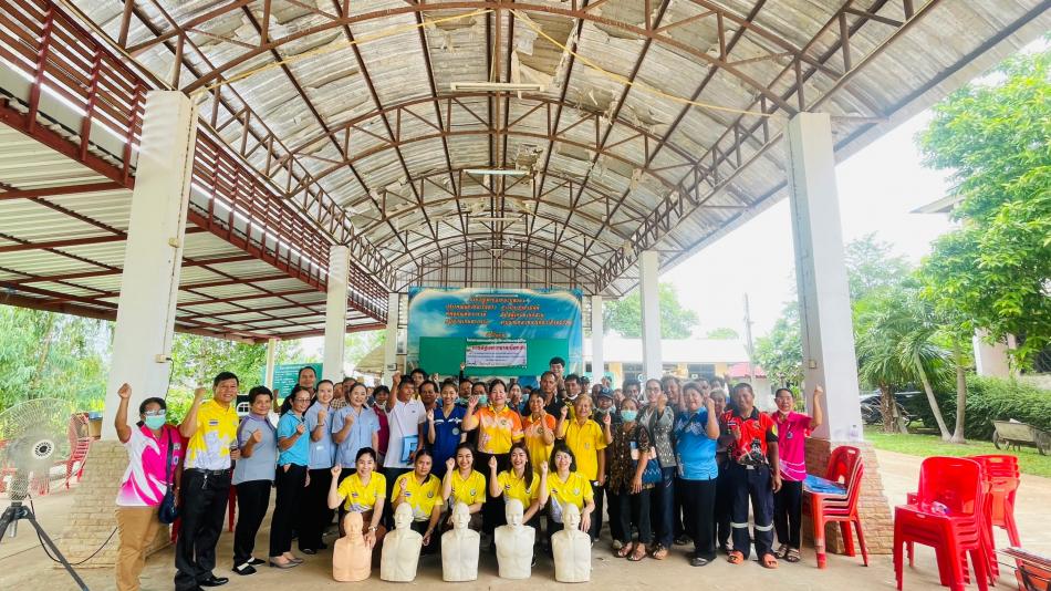 เทศบาลตำบลเหล่าปอแดง จัดโครงการอบรมเชิงปฏิบัติการ เรื่อง การปฐมพยาบาลและการให้บริการกู้ภัยฉุกเฉินทางการแพทย์ (EMS) ตามแนวทางโครงการพระราชดำริด้านสาธารณสุข เทศบาลตำบลเหล่าปอแดง ประจำปี 2566
